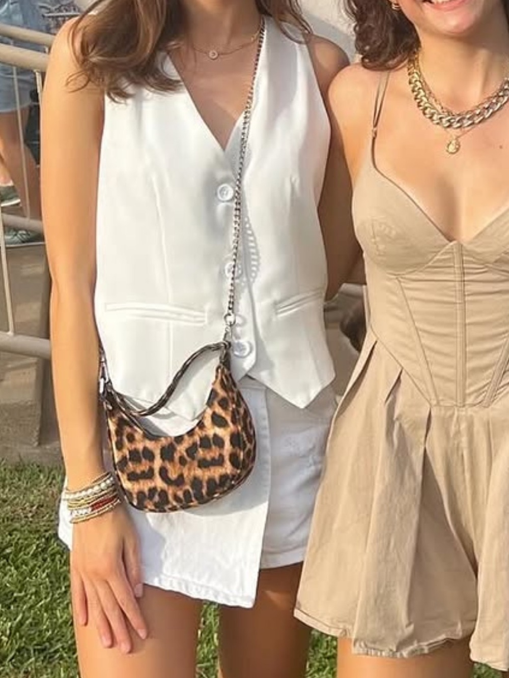 White Button Front Vest